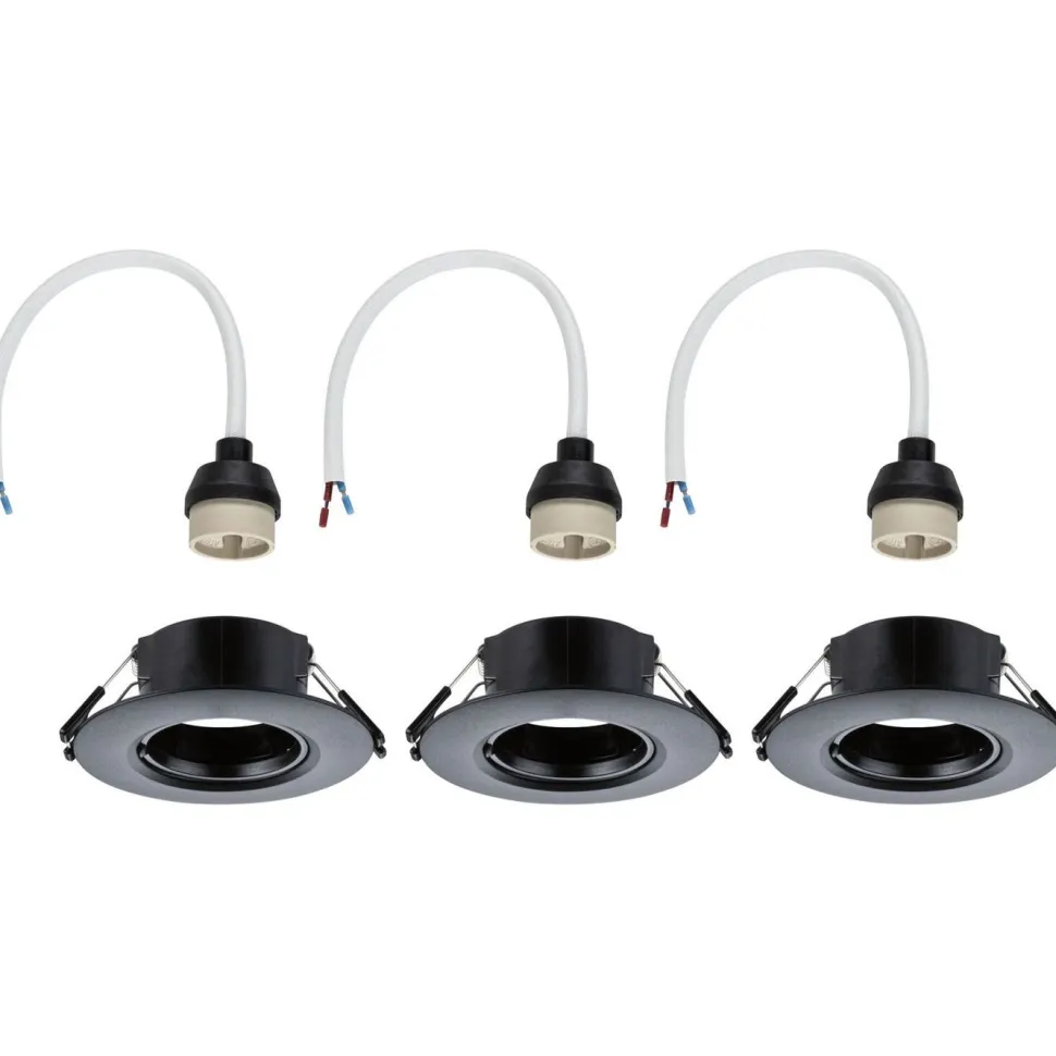 LED-alasvalo Paulmann Ø90mm GU10 max. 10W upotettava musta, 3kpl/pkt