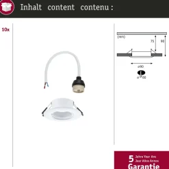 LED-alasvalo Paulmann Ø90mm GU10 max. 10W upotettava musta, 3kpl/pkt