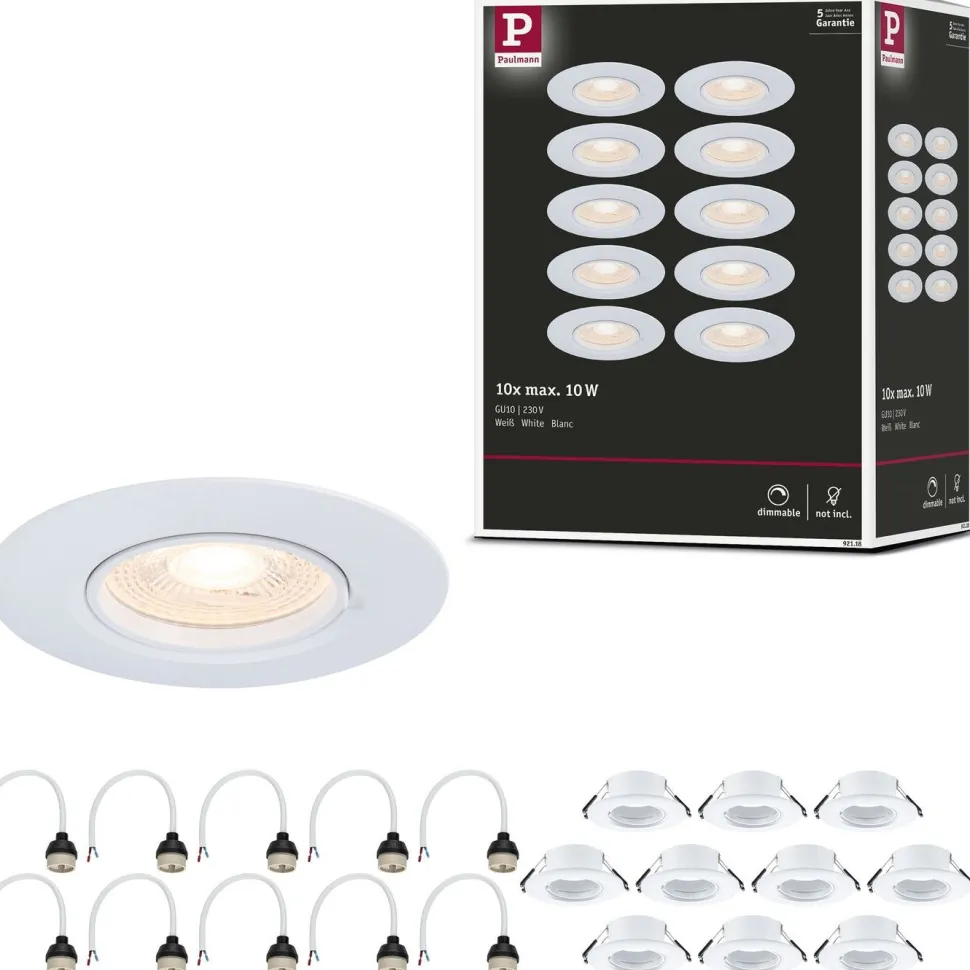 LED-alasvalo Paulmann Ø90mm GU10 max. 10W upotettava musta, 3kpl/pkt