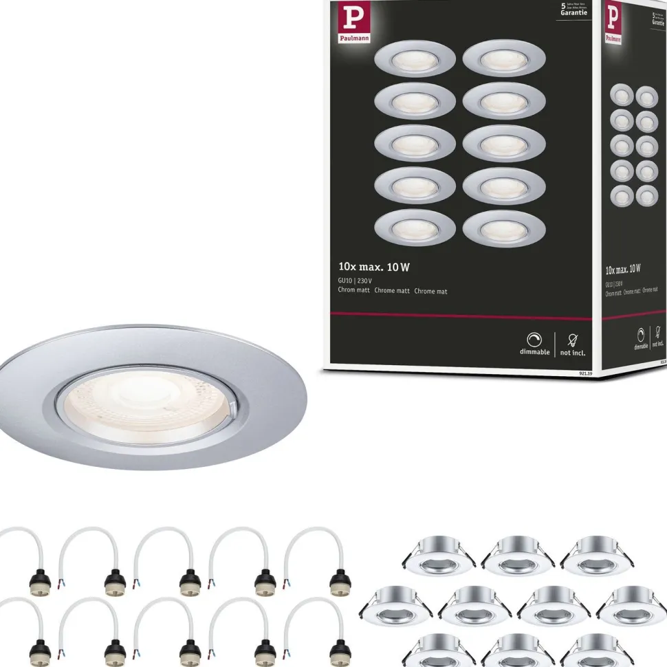 LED-alasvalo Paulmann Ø90mm GU10 max. 10W upotettava musta, 3kpl/pkt