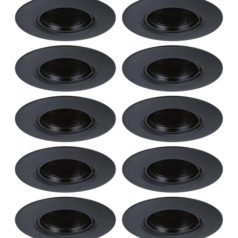 LED-alasvalo Paulmann Ø90mm GU10 max. 10W upotettava musta, 3kpl/pkt