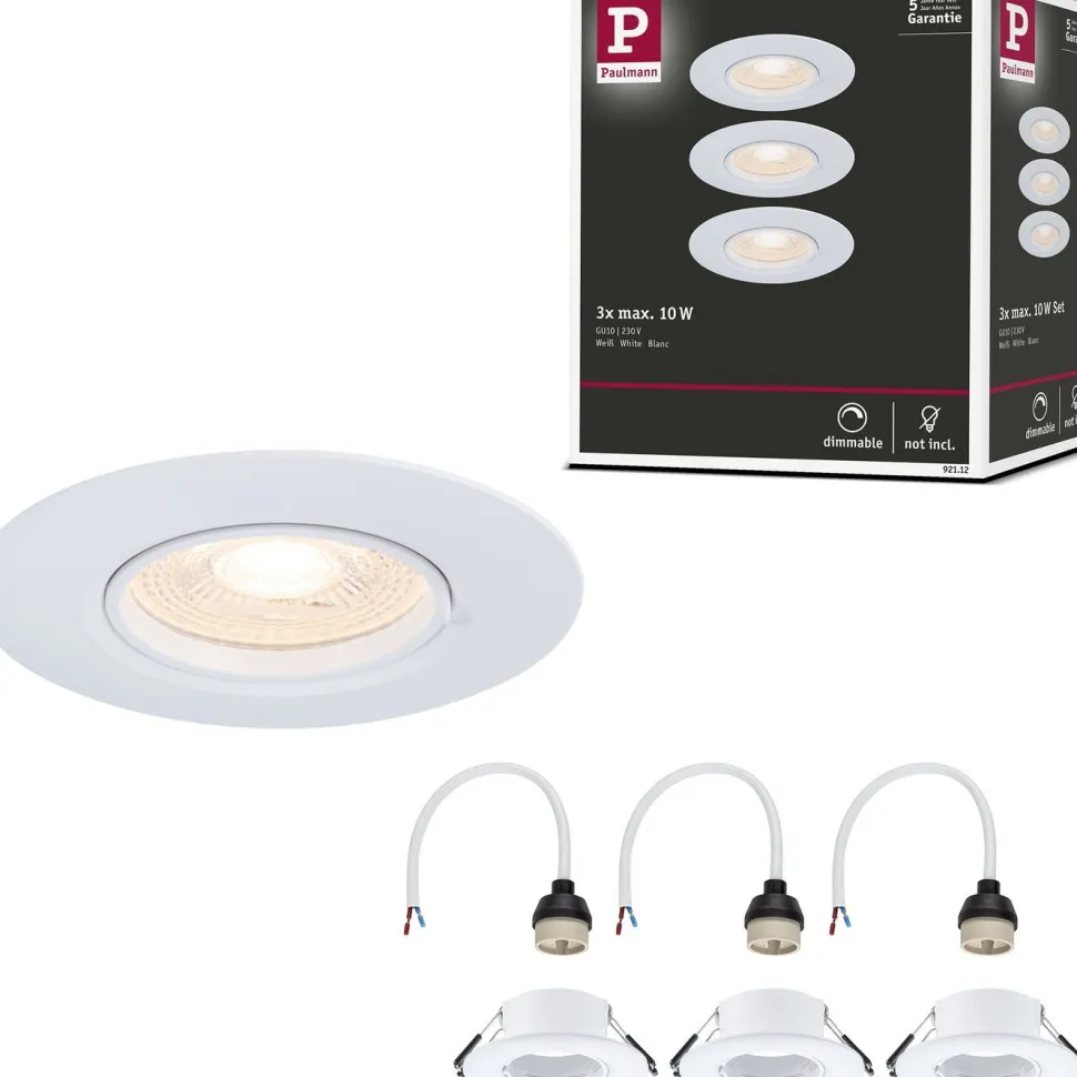 LED-alasvalo Paulmann Ø90mm GU10 max. 10W upotettava musta, 3kpl/pkt