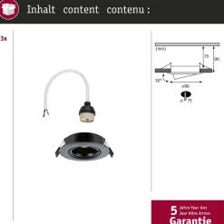 LED-alasvalo Paulmann Ø90mm kääntyvä 30° GU10 max. 10W upotettava, eri vaihtoehtoja
