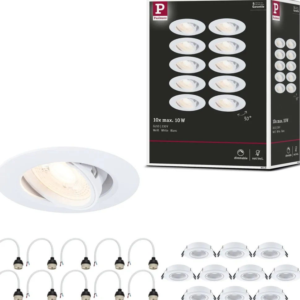 LED-alasvalo Paulmann Ø90mm kääntyvä 30° GU10 max. 10W upotettava, eri vaihtoehtoja