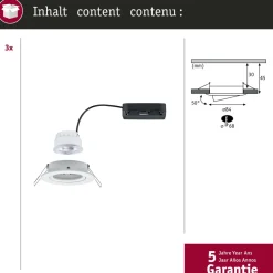 LED-alasvalo Paulmann Nova Coin Ø84mm 50° 2.8W 505lm 4000K upotettava