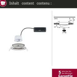 LED-alasvalo Paulmann Nova Coin Ø84mm 50° 2.8W 505lm 4000K upotettava
