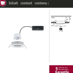 LED-alasvalo Paulmann Nova Coin Ø84mm 50° 2.8W 505lm 4000K upotettava