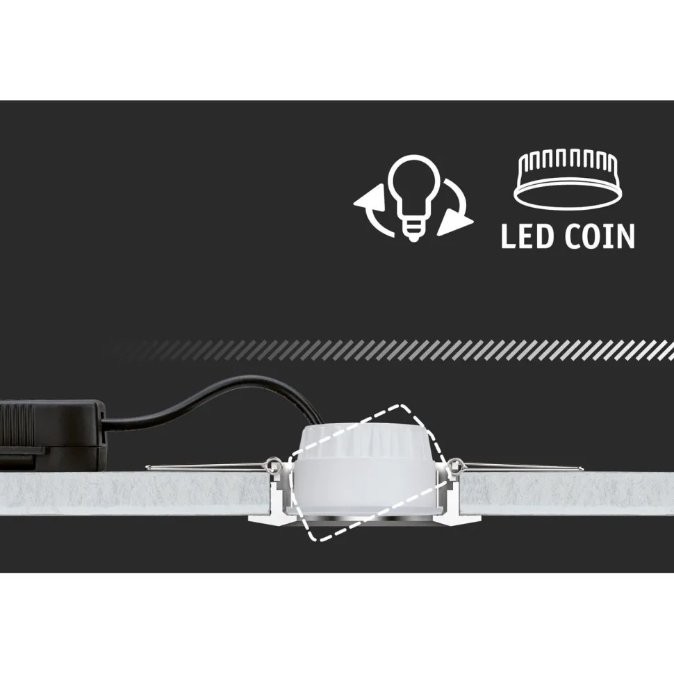 LED-alasvalo Paulmann Nova Coin Ø84mm 50° 2.8W 505lm 4000K upotettava