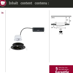 LED-alasvalo Paulmann Nova Coin Ø84mm 50° 2.8W 505lm 4000K upotettava