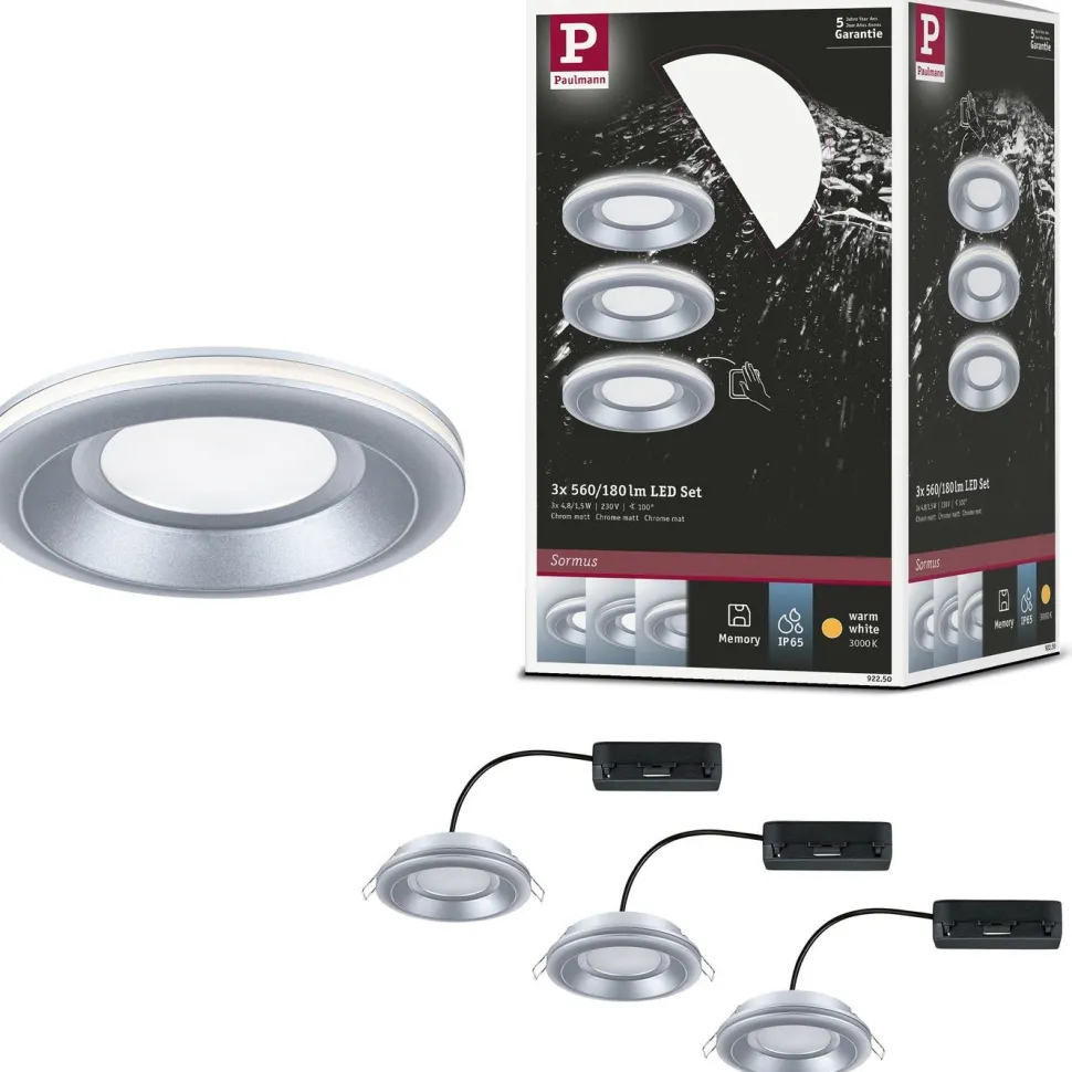 LED-alasvalo Paulmann Sormus IP65 Ø100mm 4.8/1.5W 560lm/180lm 3000K upotettava