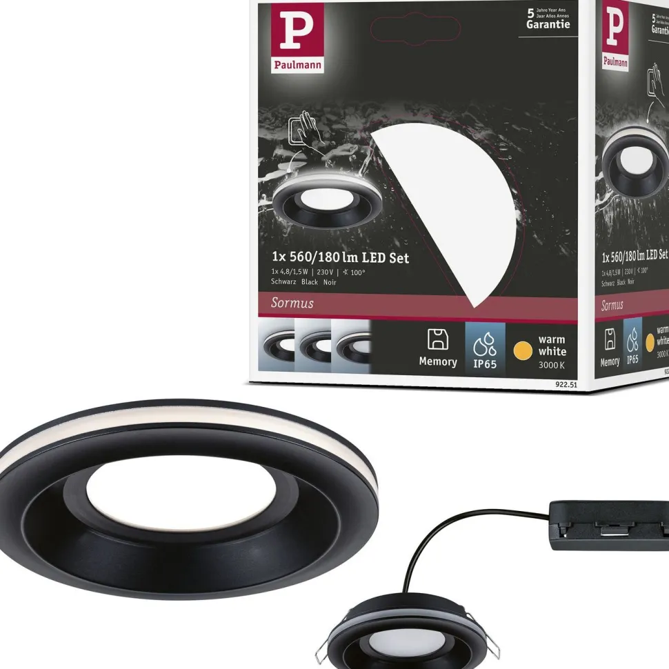 LED-alasvalo Paulmann Sormus IP65 Ø100mm 4.8/1.5W 560lm/180lm 3000K upotettava