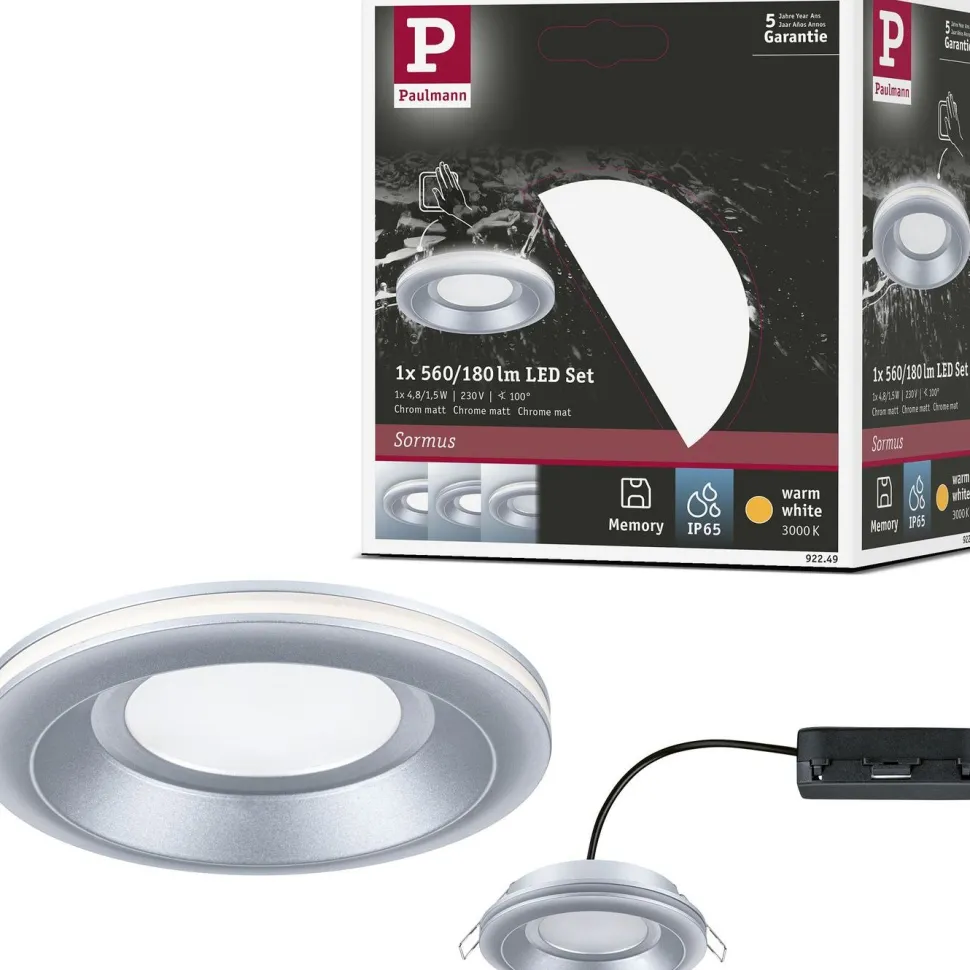 LED-alasvalo Paulmann Sormus IP65 Ø100mm 4.8/1.5W 560lm/180lm 3000K upotettava