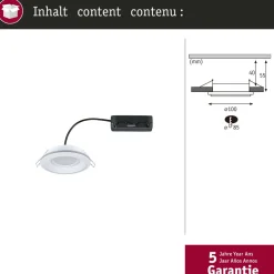 LED-alasvalo Paulmann Sormus IP65 Ø100mm 4.8/1.5W 560lm/180lm 3000K upotettava