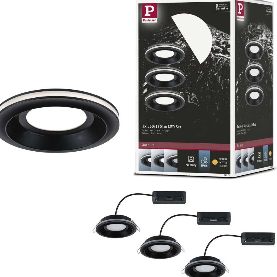 LED-alasvalo Paulmann Sormus IP65 Ø100mm 4.8/1.5W 560lm/180lm 3000K upotettava