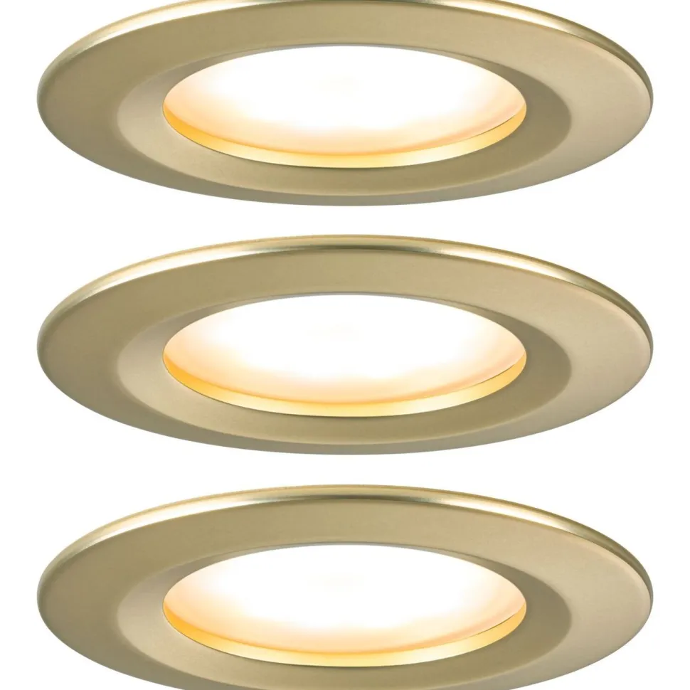 LED-alasvalo Paulmann 3-Step-Dim Nova Coin Basic IP44 Ø74mm 6W 470lm 2700K himmennettävä upotettava mattakulta 3kpl/pkt