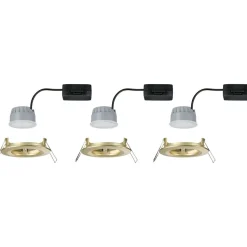 LED-alasvalo Paulmann 3-Step-Dim Nova Coin Basic IP44 Ø74mm 6W 470lm 2700K himmennettävä upotettava mattakulta 3kpl/pkt