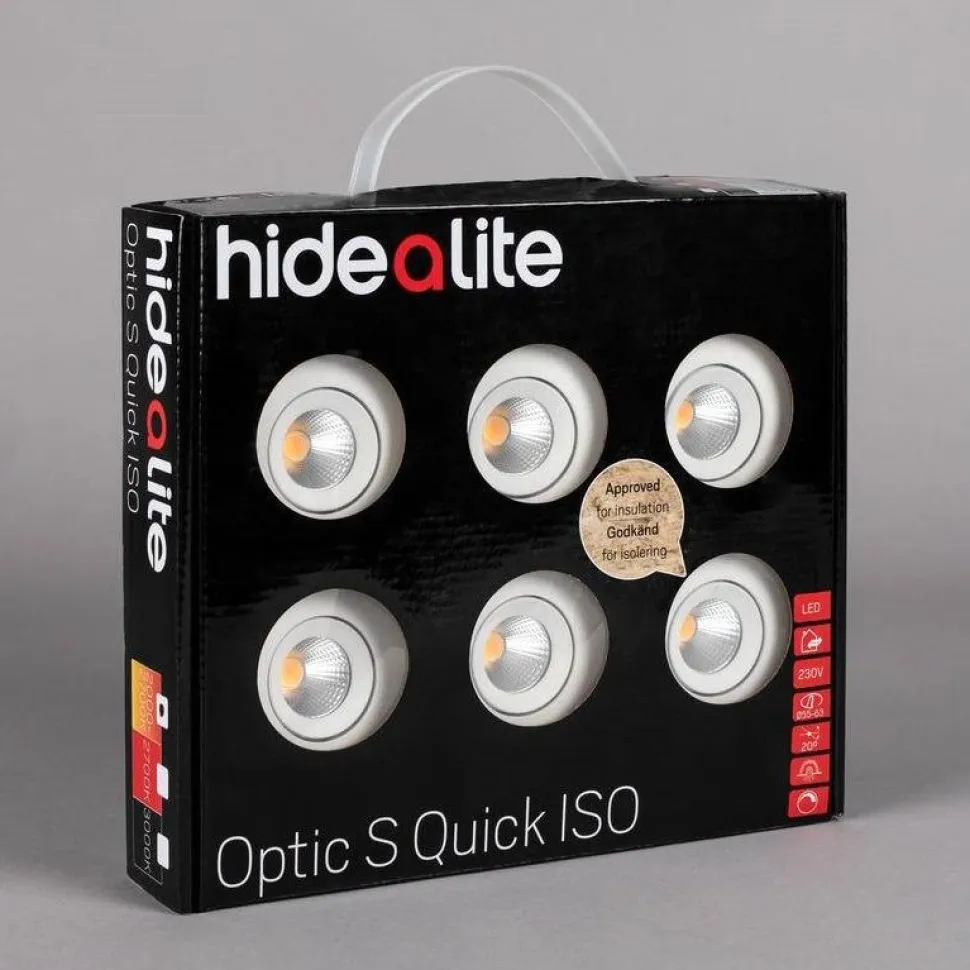 LED-alasvalosarja Hide-a-lite Optic Quick S ISO 6-pack 3000K valkoinen