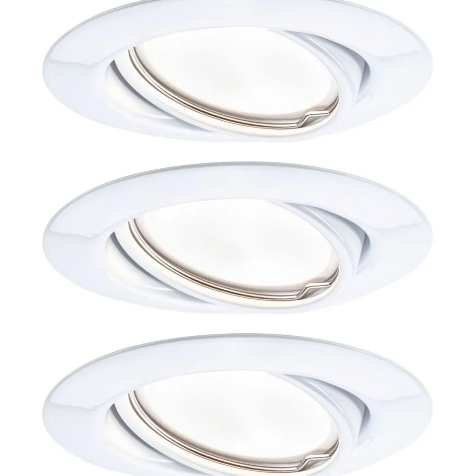 LED-Alasvalosetti Paulmann Coin 3-osainen suunnattava himmennettävä 3000K harjattu teräs