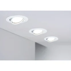 LED-Alasvalosetti Paulmann Coin 3-osainen suunnattava himmennettävä 3000K harjattu teräs