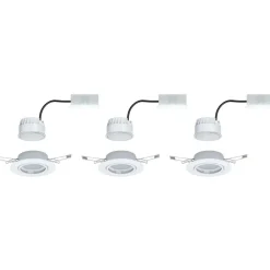 LED-Alasvalosetti Paulmann Coin 3-osainen suunnattava himmennettävä 3000K harjattu teräs
