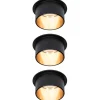 LED-Alasvalosetti Paulmann Gil 3-osainen himmennettävä IP44 2700K mattamusta/kulta