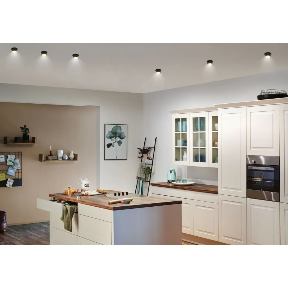LED-Alasvalosetti Paulmann Gil 3-osainen himmennettävä IP44 2700K mattamusta/kulta