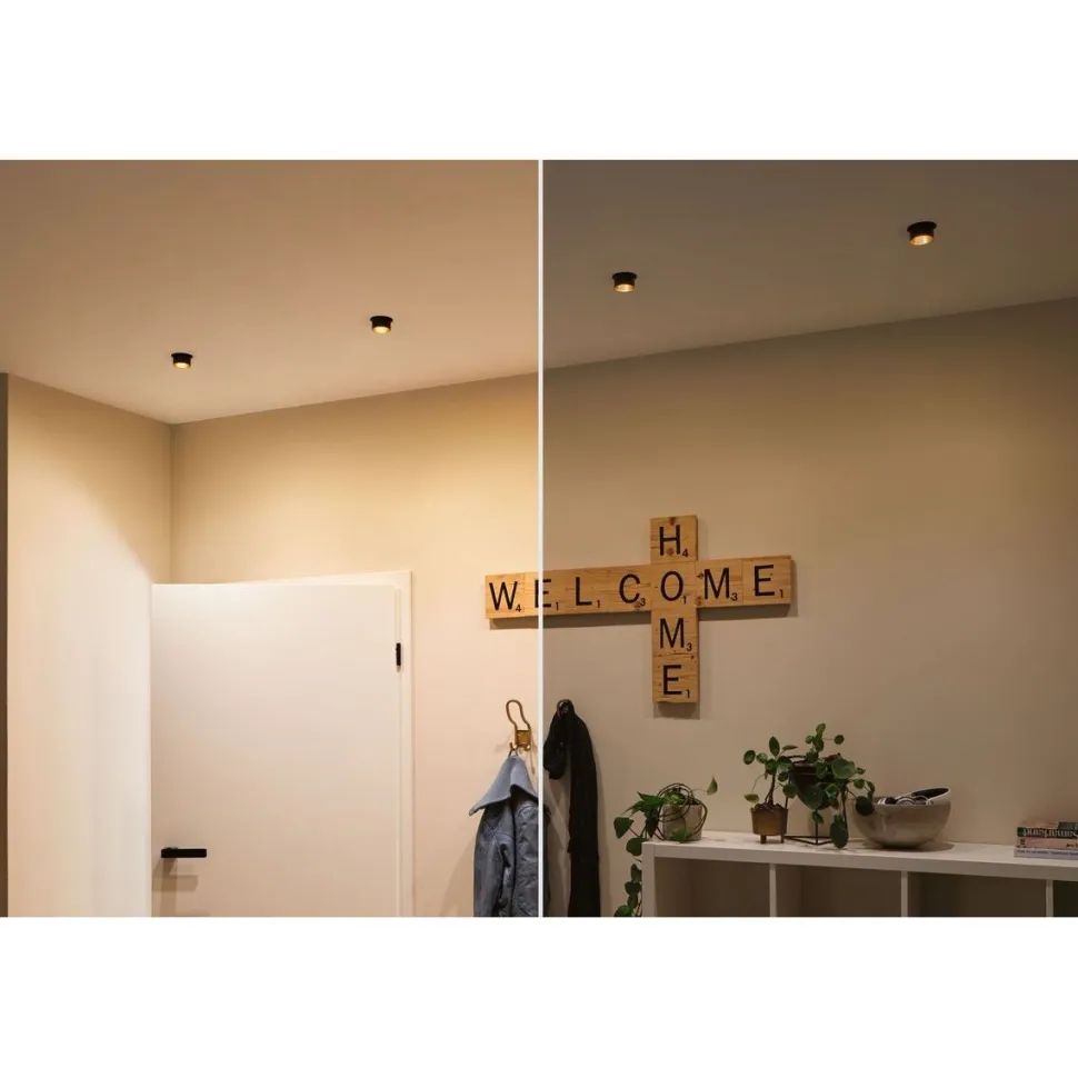 LED-Alasvalosetti Paulmann Gil 3-osainen himmennettävä IP44 2700K mattamusta/kulta