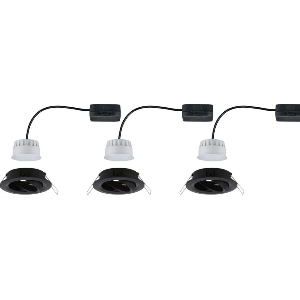 LED-Alasvalosetti Paulmann Nova 3-osainen suunnattava himmennettävä 2700K mattamusta