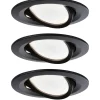 LED-Alasvalosetti Paulmann Nova 3-osainen suunnattava IP44 2700K mattamusta