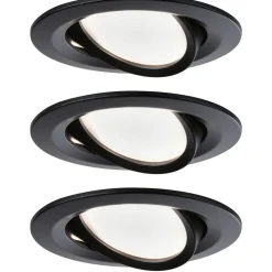 LED-Alasvalosetti Paulmann Nova 3-osainen suunnattava IP44 2700K mattamusta