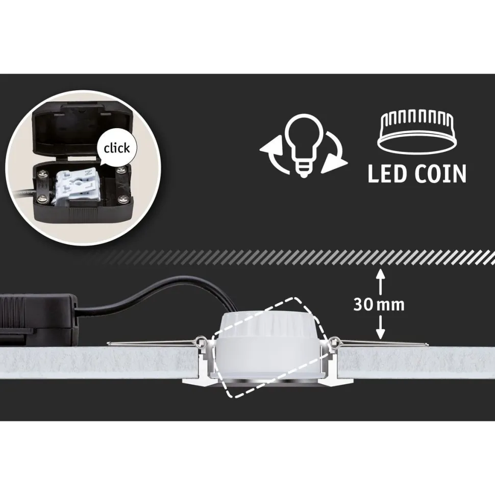 LED-Alasvalosetti Paulmann Nova 3-osainen suunnattava IP44 2700K mattamusta