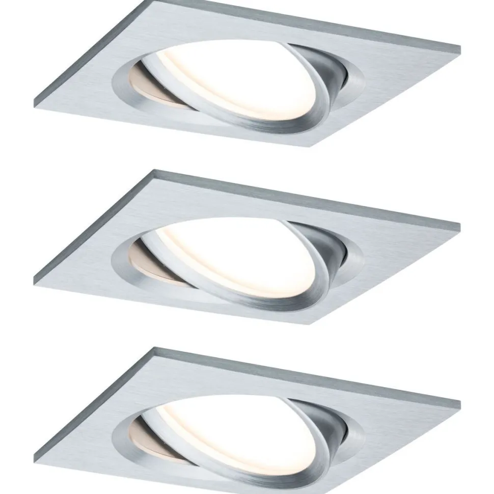 LED-Alasvalosetti Paulmann Nova Plus 3-osainen neliö suunnattava himmennettävä 2700K alumiini