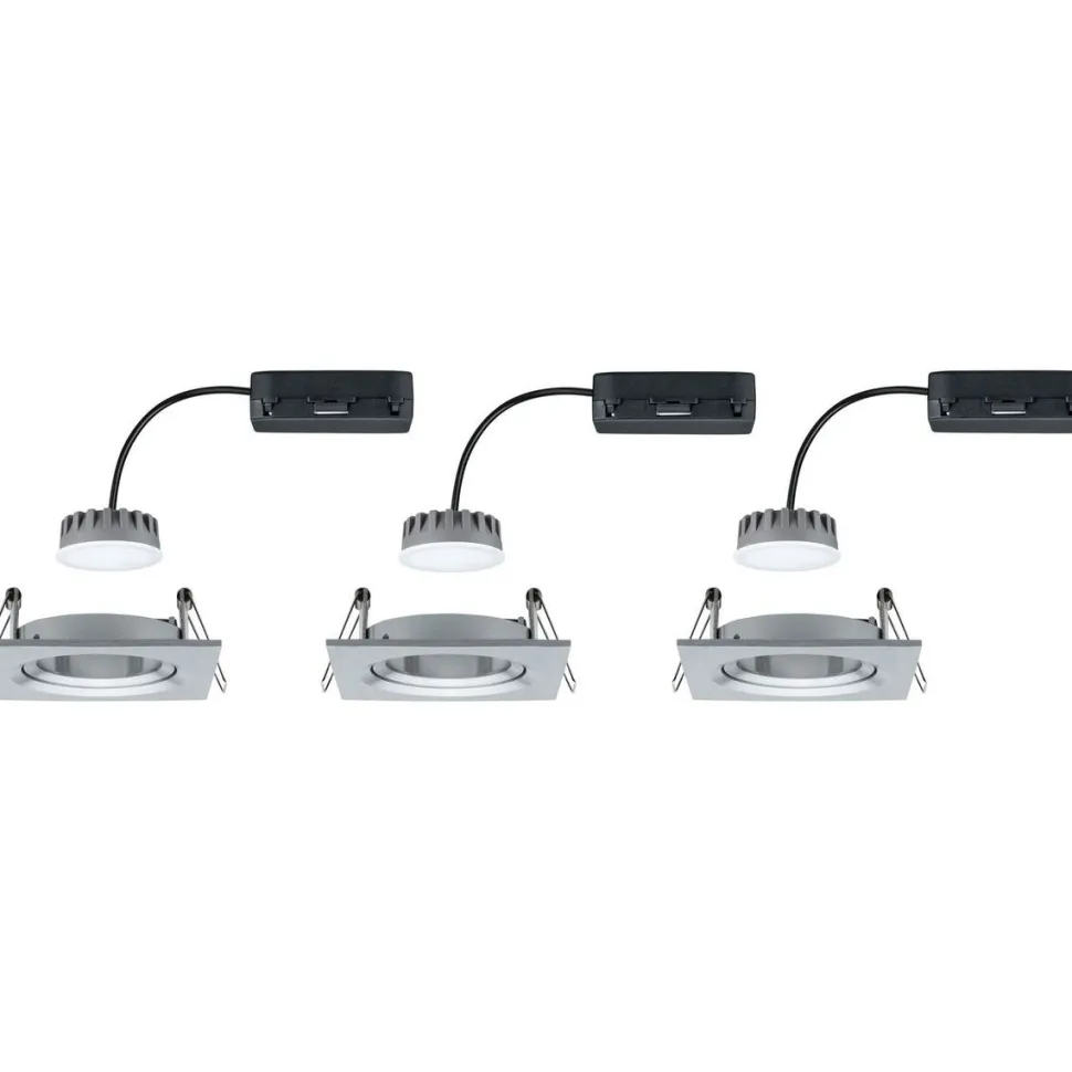 LED-Alasvalosetti Paulmann Nova Plus 3-osainen neliö suunnattava himmennettävä 2700K alumiini