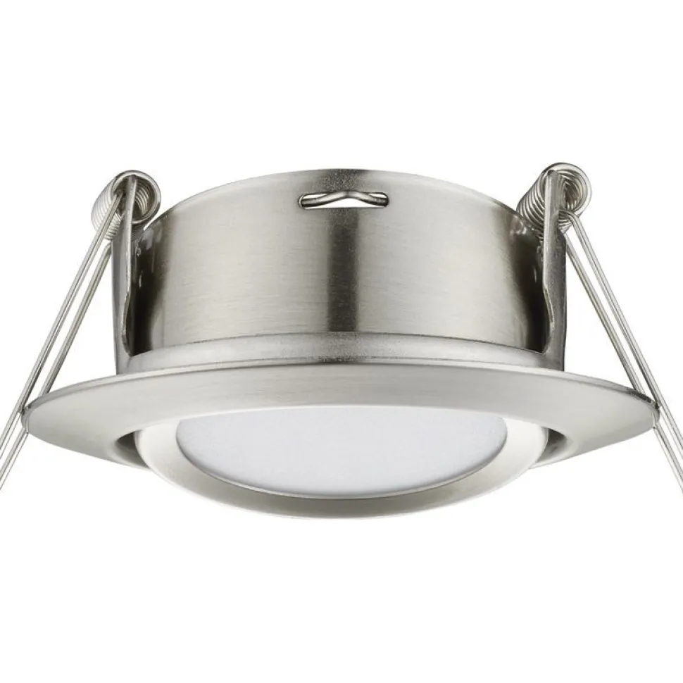 LED-alasvalo Trio Rila ø82x34 mm IP20 harjattu teräs