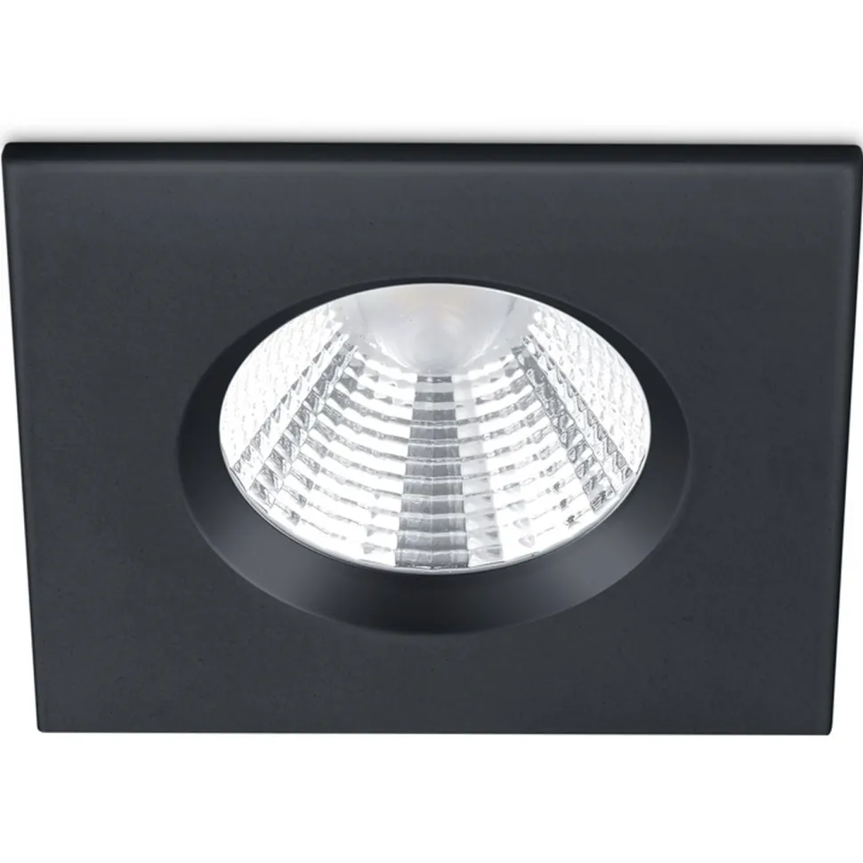 LED-alasvalo Trio Zagros IP65 mattamusta neliö