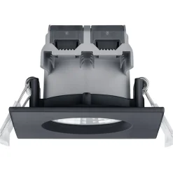 LED-alasvalo Trio Zagros IP65 mattamusta neliö
