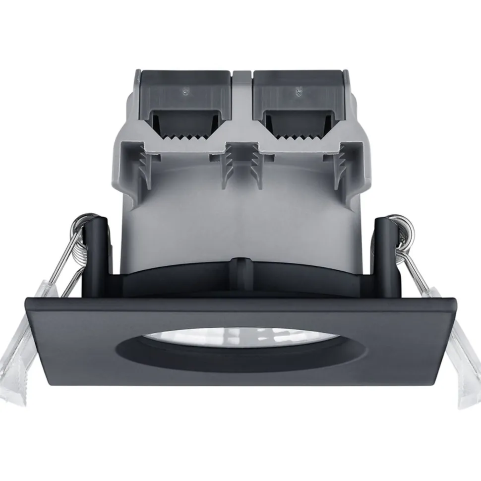 LED-alasvalo Trio Zagros IP65 mattamusta neliö