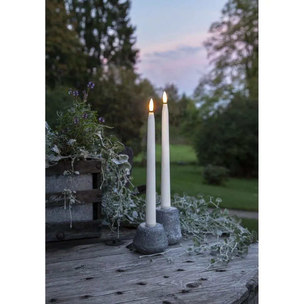 LED-antiikkikynttilä Star Trading Flamme Slim Outdoor, ulkokäyttöön, valkoinen, 2kpl/pkt