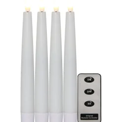 LED-antiikkikynttilä Star Trading Flamme, 20cm, 4kpl, valkoinen