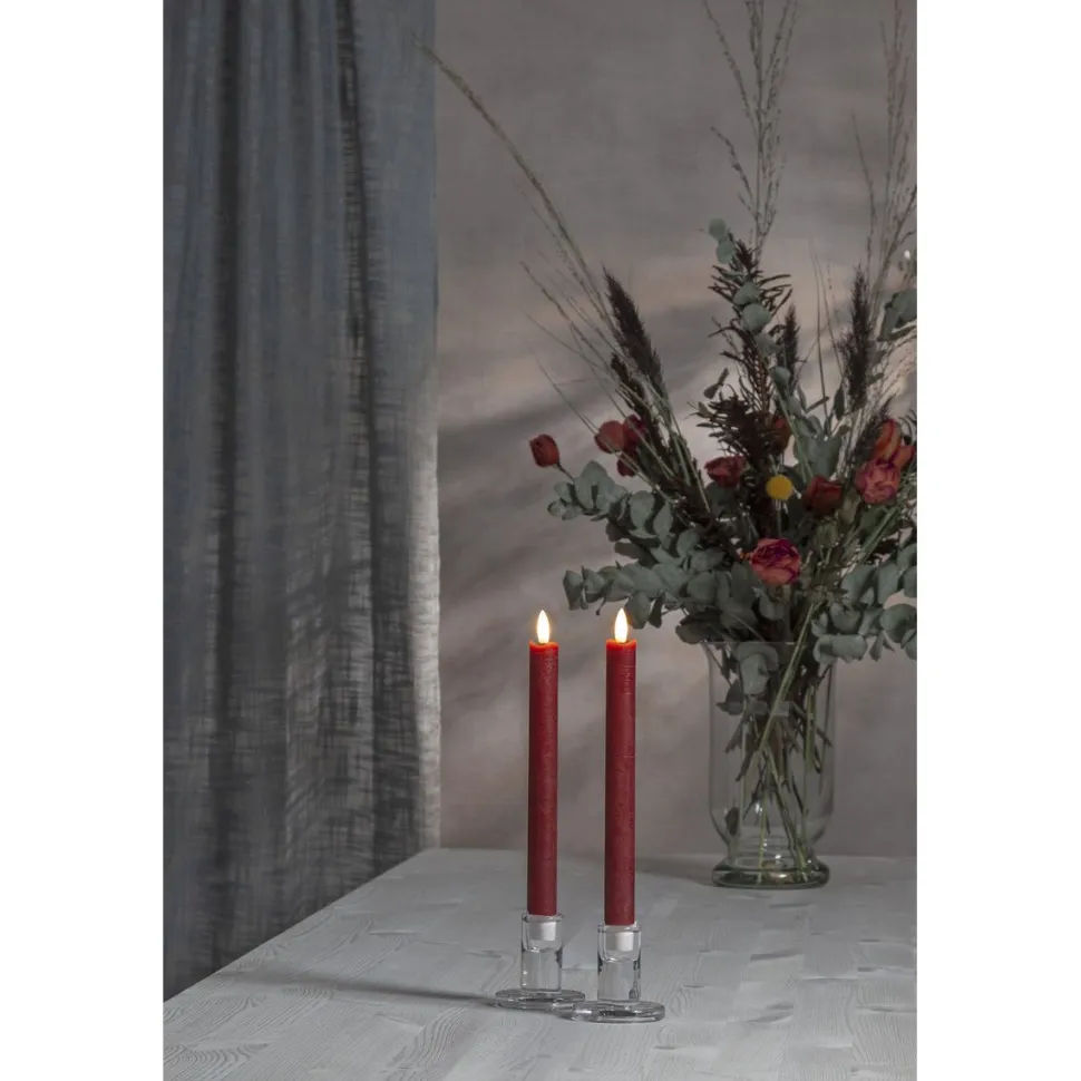 LED-antiikkikynttilä Star Trading Flamme, 24.5cm, 2kpl, punainen