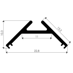 LED-asennuslista FTLIGHT Corner läpikuultava kansi 2000x16x16mm alumiini