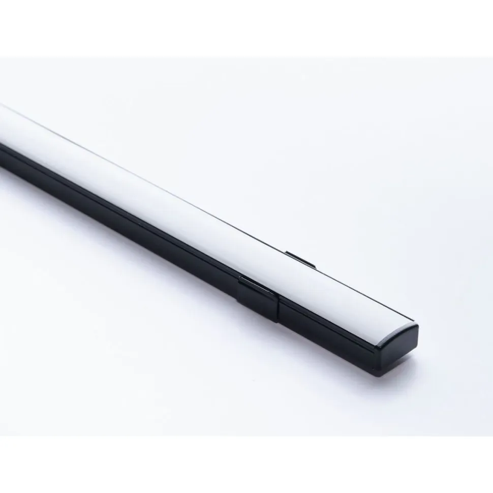 LED-asennuslista FTLIGHT Regular läpikuultava kansi 2000x17x8mm musta