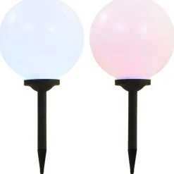 Led-aurinkokennovalaisin 2kpl väriä vaihtava pyöreä 30cm rgb