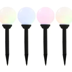 Led-aurinkokennovalaisin 4kpl väriä vaihtava pyöreä 15cm rgb