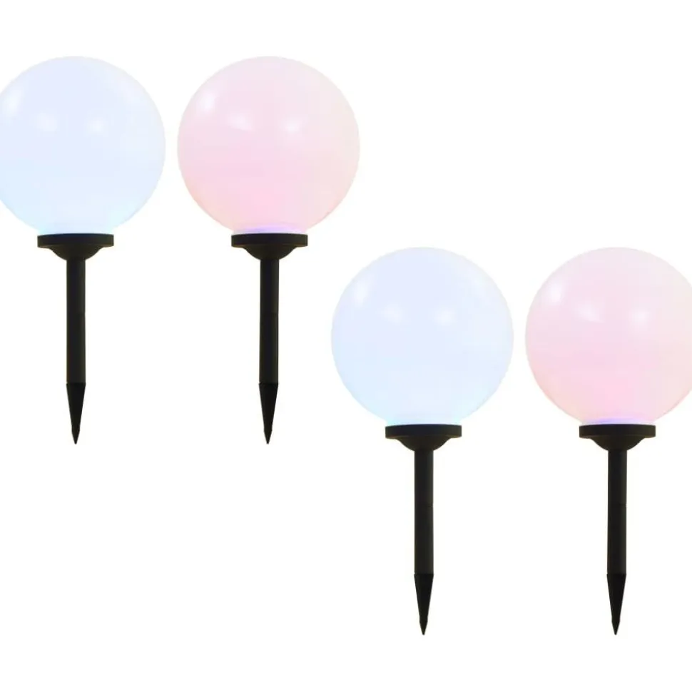 Led-aurinkokennovalaisin 4kpl väriä vaihtava pyöreä 30cm rgb