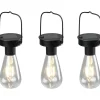 LED-aurinkokennovalaisin Trio Campus 3 kpl mattamusta hämärätunnistin