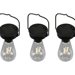 LED-aurinkokennovalaisin Trio Campus 3 kpl mattamusta hämärätunnistin