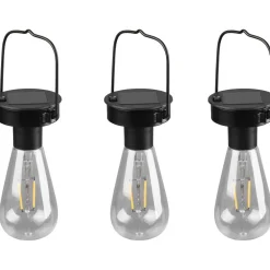 LED-aurinkokennovalaisin Trio Campus 3 kpl mattamusta hämärätunnistin