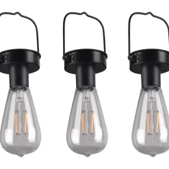 LED-aurinkokennovalaisin Trio Campus 3 kpl mattamusta hämärätunnistin