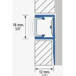 LED-boordilista Euroshrink 302A, alumiini, 12mm x 2.5m, mattahopea